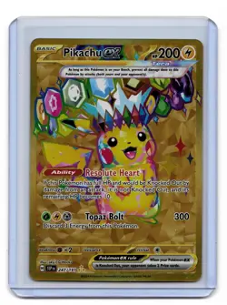 Pokemon TCG Pikachu Ex 247/191 Hyper Rare Gold Surging Sparks Full Art SSP ENG - Image 1