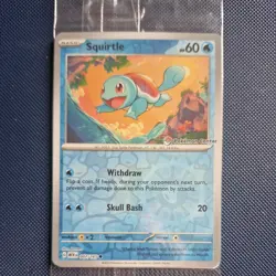 Squirtle 007/165 Pokemon Center Stamped 151 Promo Reverse Holo SEALED UK seller - Image 1