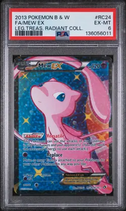 2013 POKEMON B&W LEGEND TREASURES RADIANT COLL #RC24 FULL ART/MEW EX PSA 6 - Image 1