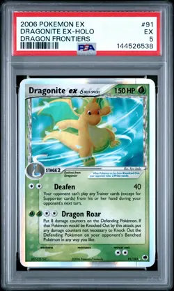 2006 POKEMON EX DRAGON FRONTIERS #91 DRAGONITE EX-HOLO PSA 5 - Image 1