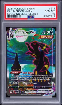 2021 Pokemon SWSH Evolving Skies Umbreon VMAX #215/203 PSA 10 GEM MINT - Image 1