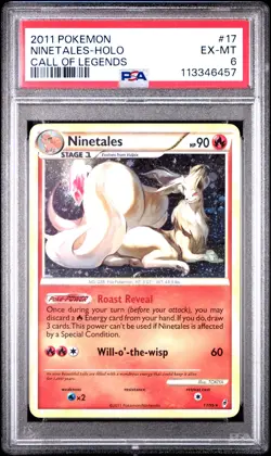 2011 POKEMON CALL OF LEGENDS NINETALES #17 HOLO PSA 6 EX #113346457 - Image 1