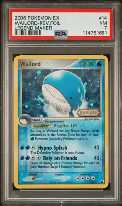 2006 POKEMON EX LEGEND MAKER WAILORD #14 REVERSE PSA 7 NM #114761661 - Image 1