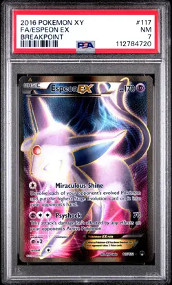2016 POKEMON XY BREAKPOINT ESPEON EX #117 FULL ART PSA 7 NM #112784720 - Image 1