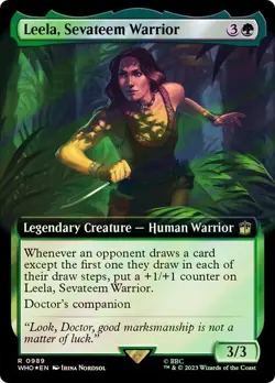 Leela, Sevateem Warrior Surge Foil Extended Art Doctor Who Commander NM MTG - Image 1