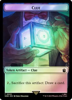 Clue Token (#022) / Copy (#001) Token Foil Doctor Who Commander NM MTG - Image 1