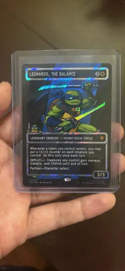 MTG: TMNT #83 Leonardo, the Balance Borderless Surge Foil - Image 1