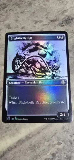 Blightbelly Rat (Showcase) Phyrexia: All Will Be One Foil Creature Common MTG NM - Image 1