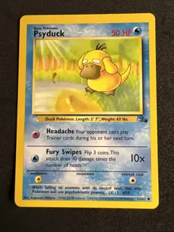 Psyduck 53/62 Common Fossil WOTC Pokemon Card - Image 1