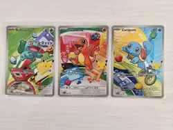 3 Cartes Pokemon Bulbizarre Salameche Carapuce Promo MEP037- 38- 39 AR 30 ans - Image 1