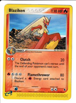 Blaziken Ruby and Sapphire 15/109 LP Pokemon Card - Image 1