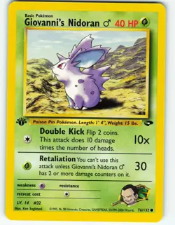 Giovanni's Nidoran - 1st Edition - 76/132 Gym Challenge - Pokemon TCG - 2000 - Image 1