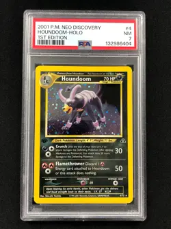 Pokemon 2001 Houndoom Holo 1st 4/75 Neo PSA 7 - Image 1
