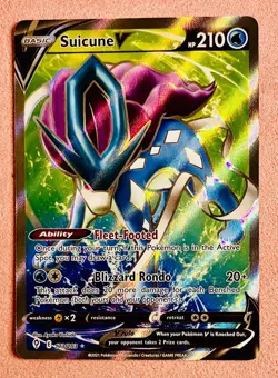 Suicune V 173/203 Evolving Skies | 2021 Pokemon TCG Card | NM/DMG - Small Bend - Image 1