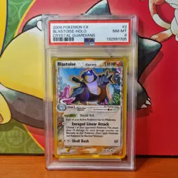 PSA 8 Blastoise 2/100 EX Crystal Guardians Pokemon Card Holo - Image 1