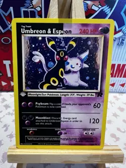 Umbreon & Espeon Pokemon CUSTOM fanmade METAL Full Art Illustration Card - Image 1