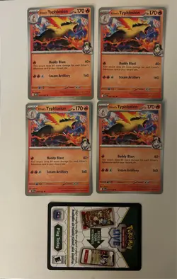 Ethan's Typhlosion 034/182 Pokemon Destined Rivals NM Unplayed + Code Card - Image 1
