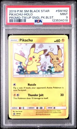 2019 POKEMON SM BLACK STAR PROMO TEAM UP SINGLE PACK BLISTERS PIKACHU-HOLO PSA 9 - Image 1