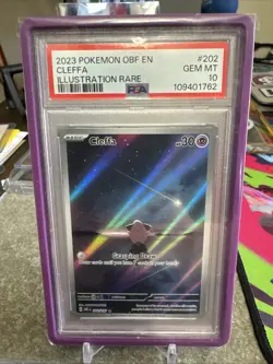 2023 POKEMON OBF EN-OBSIDIAN FLAMES ILLUSTRATION RARE #202 CLEFFA PSA 10 - Image 1
