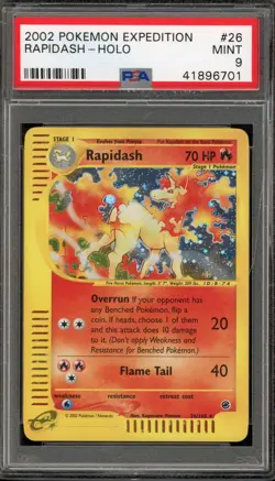 Pokemon Rapidash Expedition Holo Rare #26 PSA 9 Mint - Image 1