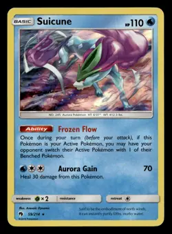 Suicune 59/214 Rare Lost Thunder Holo Pokemon NM - Image 1