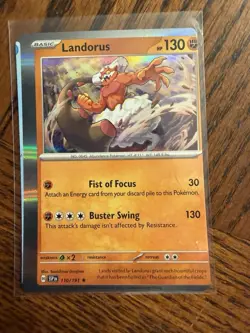 Pokemon TCG Miscut Landorus Surging Sparks Holo Rare 110/191 - Image 1