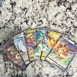 Pokemon TCG Basic V 6 Card Lot Eevee Giratina Kleavor Pikachu All Promos!!! - Image 1