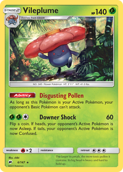 Vileplume 6/147 Rare Holo | Burning Shadows | Pokemon Card - Image 1