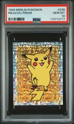 PSA 10 GEM MINT 1999 MERLIN POKEMON S30 PIKACHU-PRISM - Image 1