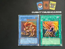 YUGIOH SUPER WAR LION & WAR LION RITUAL SUPER RARE SET PP02-EN001 + PP02-EN002 - Image 1