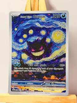 Gengar Pokemon TCG Custom Starry Night Gogh Full Art Illustration FANMADE Card - Image 1