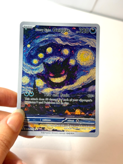 Gengar Pokemon TCG Custom Starry Night Gogh Full Art Illustration FANMADE Card - Image 2