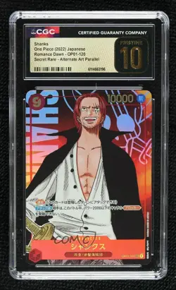 2022 One Piece Card Game: Romance Dawn OP01 Japanese Shanks CGC 10 Pristine - Image 1