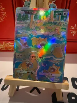 Bidoof Pokemon TCG Pocket Custom Full Alt Art Illustration Holo Foil Card - Image 1