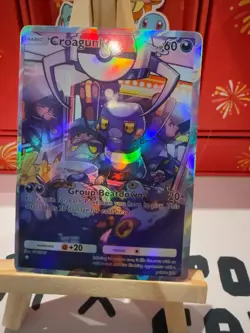 Croagunk Pokemon TCG Pocket Custom Full Alt Art Illustration Holo Foil Card - Image 1