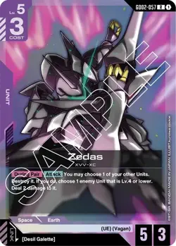 Zedas GD02-057 Gundam Card Game Dual Impact Holofoil Rare Near Mint - Image 1
