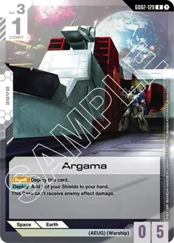 Argama GD02-129 Gundam Card Game Dual Impact Holofoil Rare Near Mint - Image 1