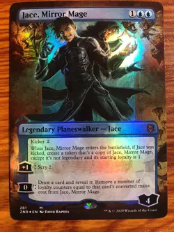 (FOIL Borderless) x1x Jace, Mirror Mage (ZNR) Zendikar Rising MtG - Image 1