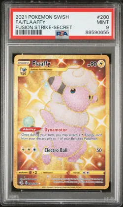 2021 POKEMON SWORD & SHIELD FUSION STRIKE SECRET #280 FULL ART/FLAAFFY PSA 9 - Image 1