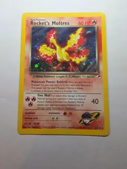 Rockets Moltres 12/132 Pokemon TCG Gym Heroes Unlimited Holo Rare NM - Image 1