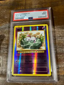 POKEMON 2016 Evolutions XY MEW Reverse Foil #53 PSA 9 Mint RARE 2 - Image 1