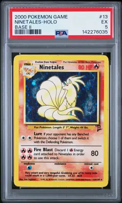2000 POKEMON GAME BASE II #13 NINETALES-HOLO PSA 5 - Image 1