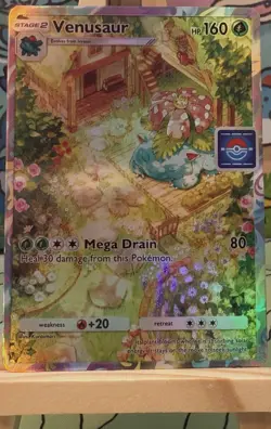 Venusaur - Promo Pokemon Pocket FANMADE CUSTOM Full Alt Art HOLO - Image 1