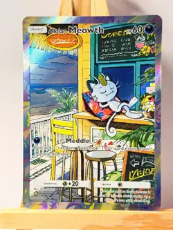 Alolan Meowth -Extradimensional Crisis- Pokemon Pocket FANMADE Full Alt Art HOLO - Image 1