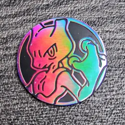 Pokemon TCG Flipping Coin Mewtwo Purple Mirror Official - Image 1