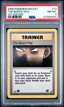 2000 POKEMON ROCKET 1ST ED #73 THE BOSS'S WAY PSA 8 - Image 1