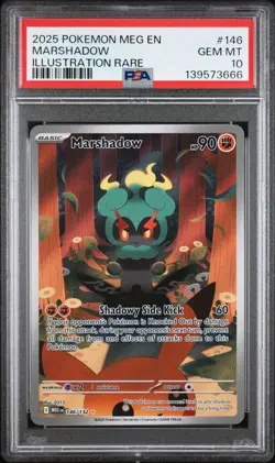 2025 POKEMON MEG EN-MEGA EVOLUTION 146 MARSHADOW ILLUSTRATION RARE - PSA 10 - Image 1