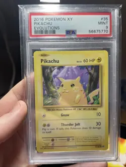 2016 POKEMON XY EVOLUTIONS #35 PIKACHU PSA 9 - Image 2