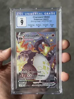 Pokemon Charizard VMAX SV107/SV122 Full Art Shining Fates CGC 9 - Image 1