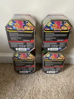 Pokemon TCG Mega Charizard Y ex Tins NEW SEALED - LOT OF 4 TINS - Image 3